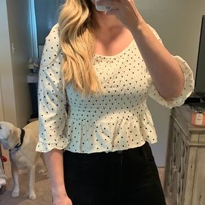 American Eagle Peplum Fitted Top Sz L NWT